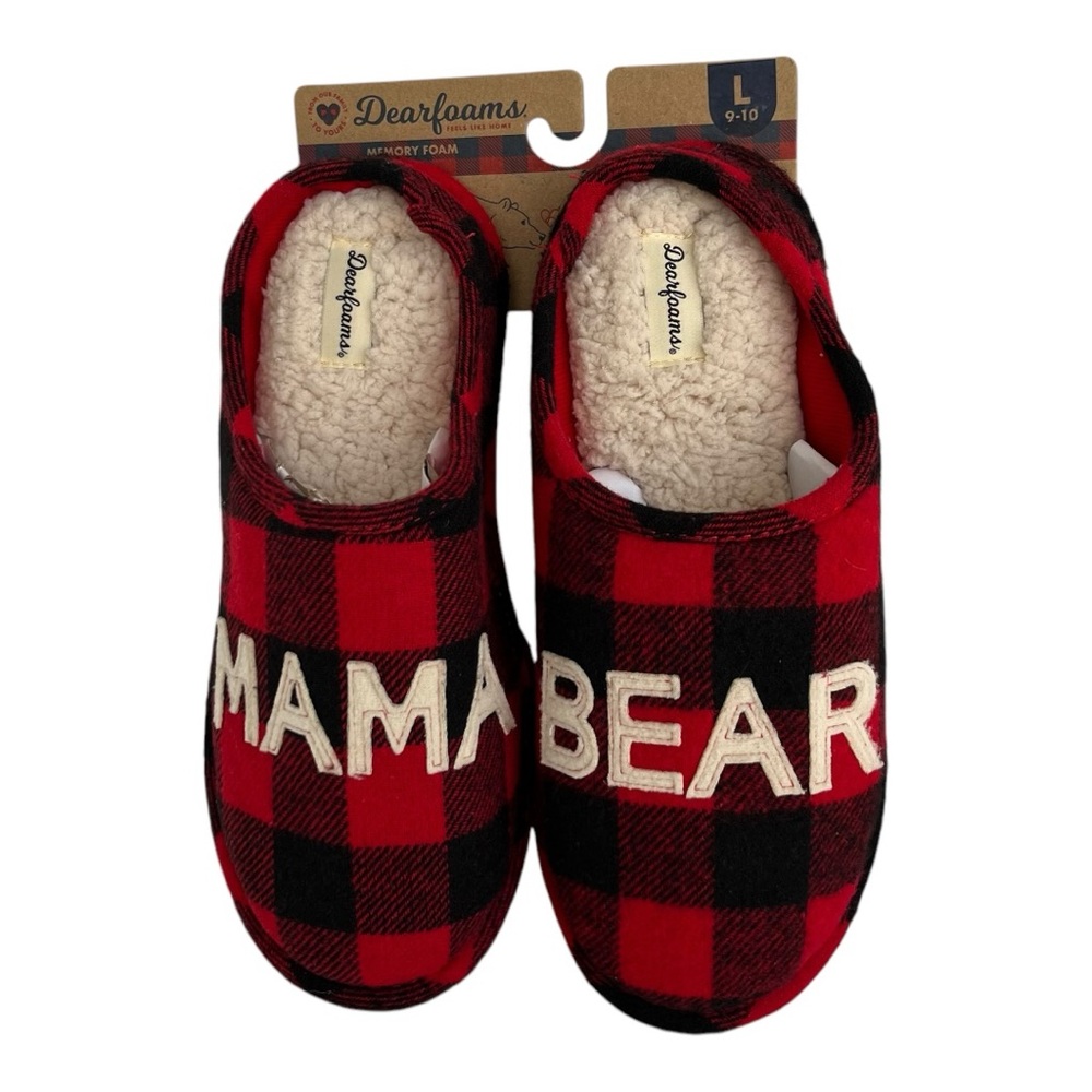 Dearfoams Mama Bear Plaid Clog Slipper HOST PICK